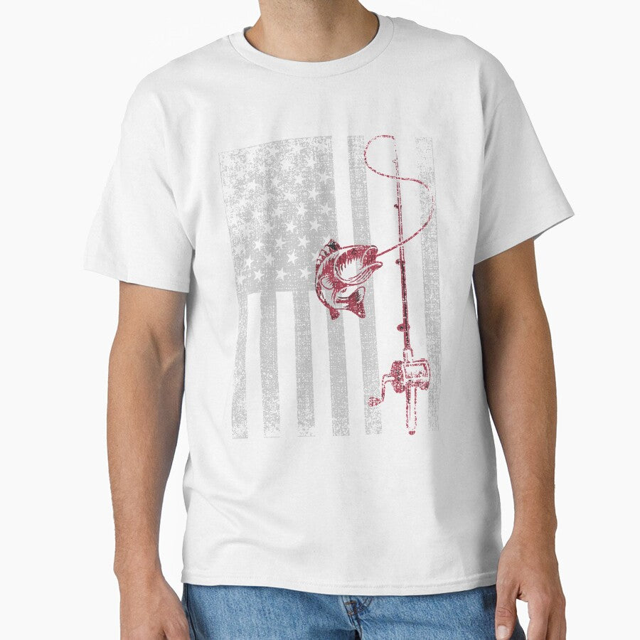 Vintage Patriotic USA American Flag Bass Fishing by mrsmitful