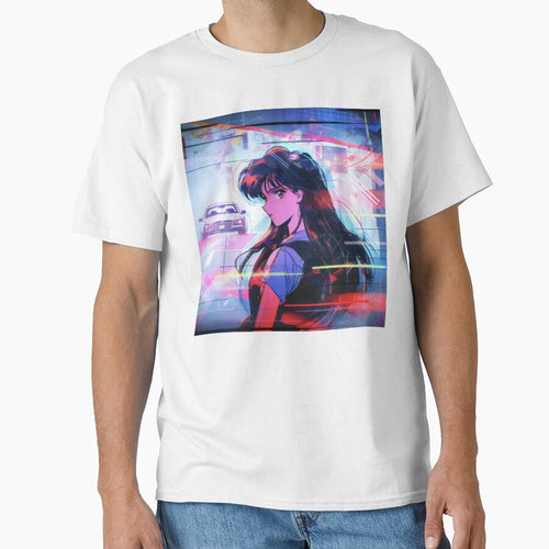 80s Anime Retro Girl Car Japanese Aesthetic Long Hair Girl by glasseskyodai