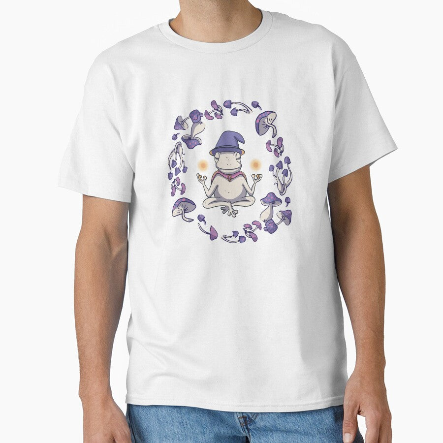 Meditating Frog Cottagecore Mushroom Mystical Fairycore Yoga Frog by Lala35