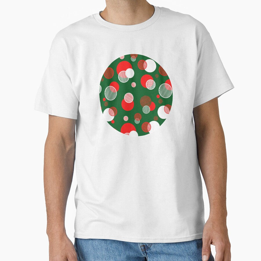 Red and Green Abstract Christmas Circles by ColorPopArtBoutique