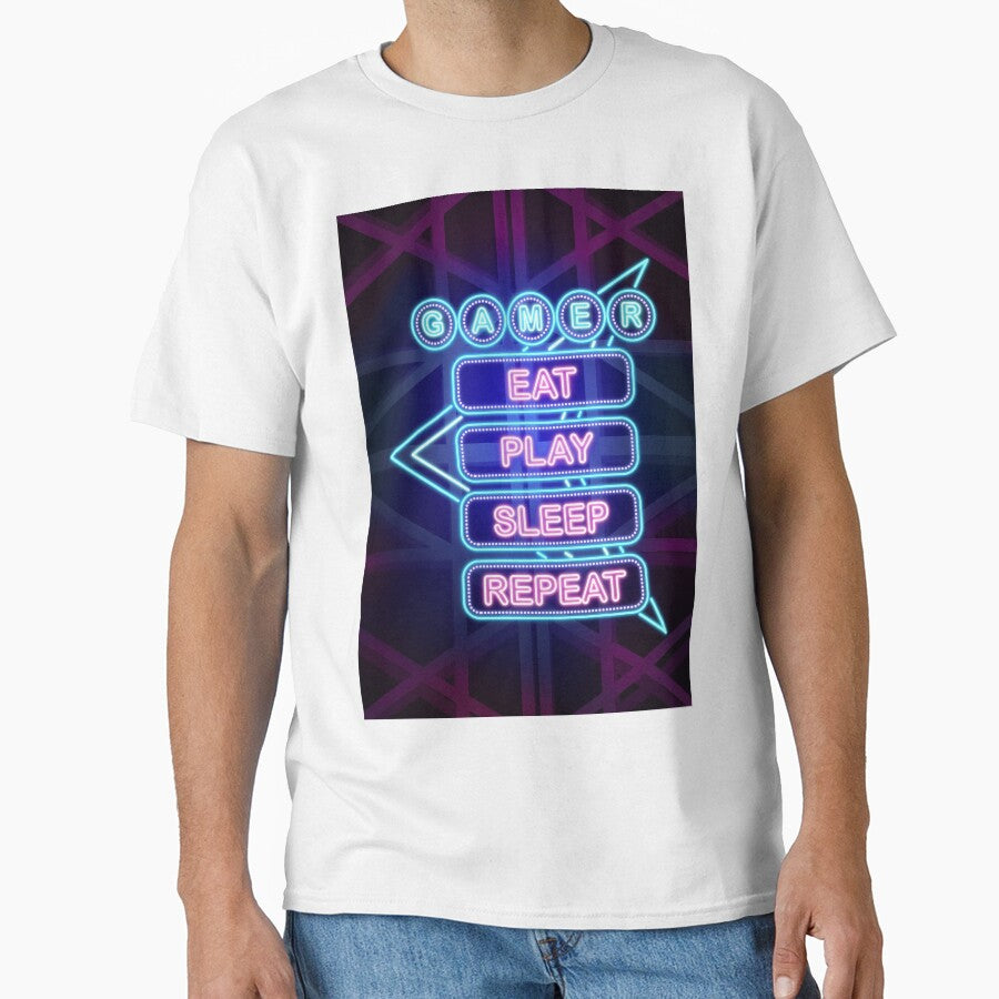 Gamer Activities Neon Art Typography by Vectorheroes