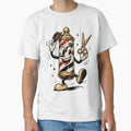 Funny Retro Cartoon Barber Pole Character with Scissors by Barber MD Culture