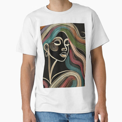 Abstract Woman Line Art with Flowing Colors by Templateloom