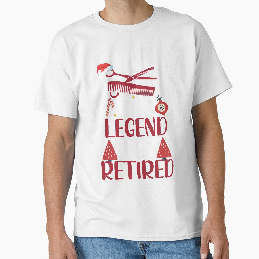 This Legend Has Retired With Santa's Hat Funny Christmas Hairstylist by patroart