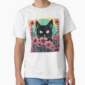 Weird Colorful Black Cat and Flowers by Catophile