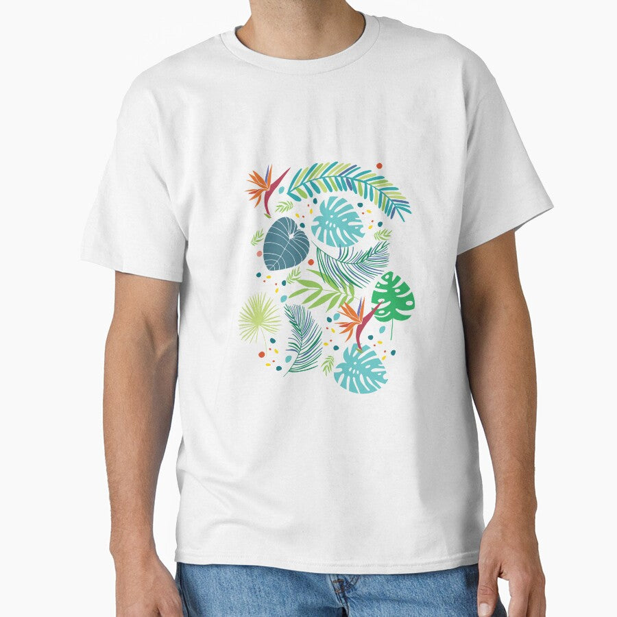 Tropical Leaves & Bird of Paradise – Colorful Jungle Botanical Pattern by Mrsmauve