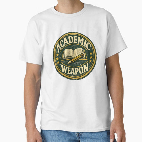 Academic Weapon – Vintage Badge Design | Funny Student Gift Study Motivation by irfanshikh