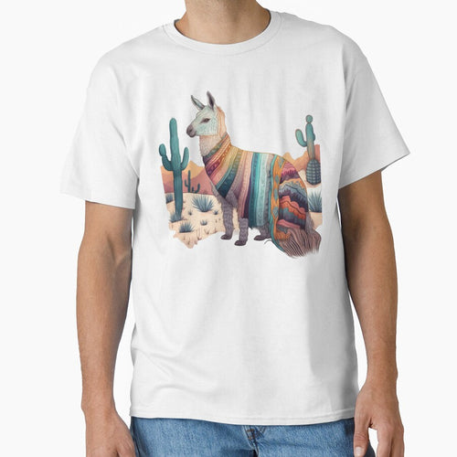 A charming llama wearing a boho-inspired blanket by iDezine GD