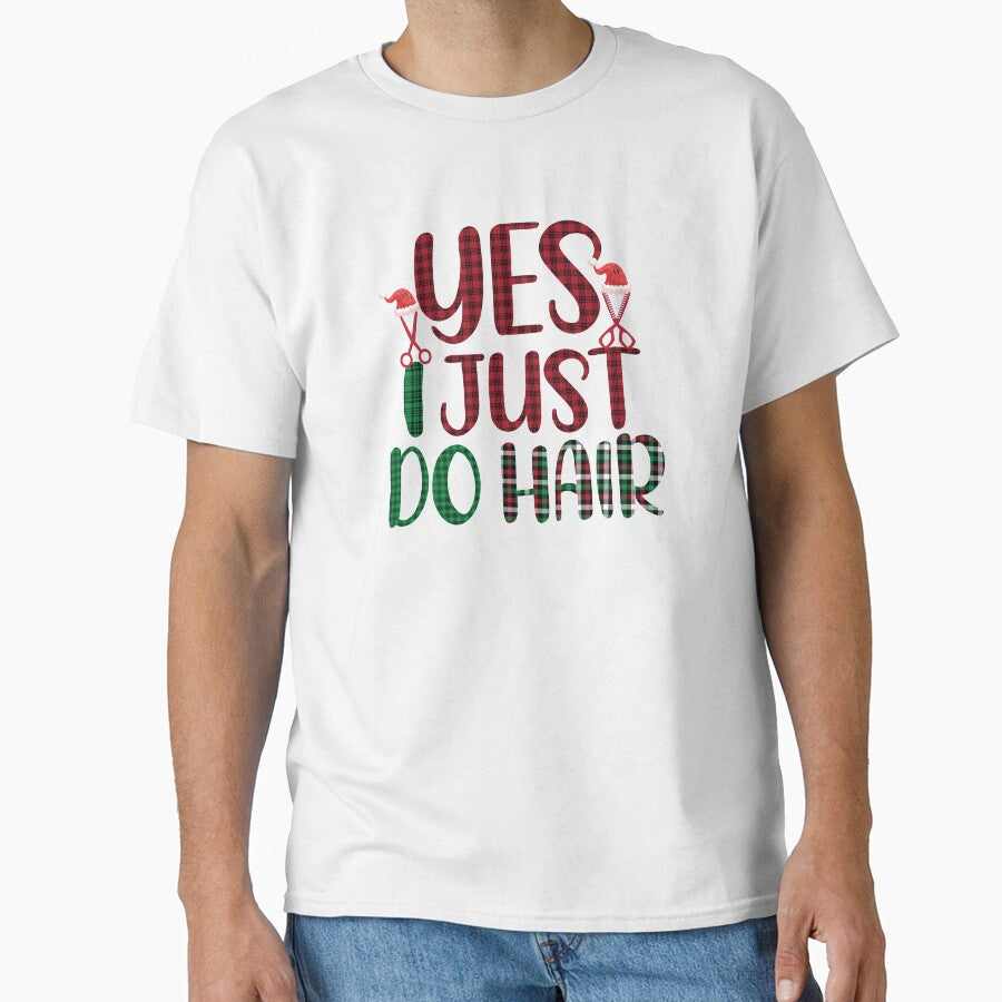 Yes i just do hair Hair Cutting Scissors with Santa's Hat Funny Christmas Hairstylist by patroart
