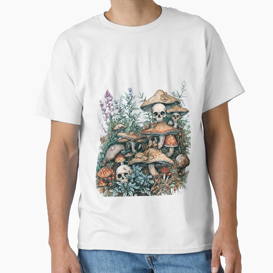 Dark Cottagecore Skull & Mushroom Forest | Gothic Botanical Aesthetic by SKULLARTISTRY