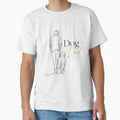 Minimalist Line Art Golden Retriever Dog Dad T-Shirt Sticker by Ashley critters