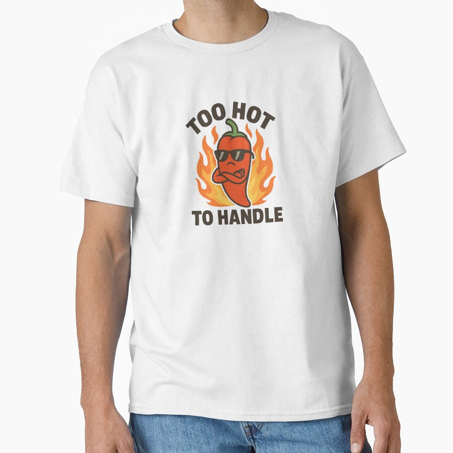 Too Hot to Handle – Spicy Cooking Pun Design by Designeerguy