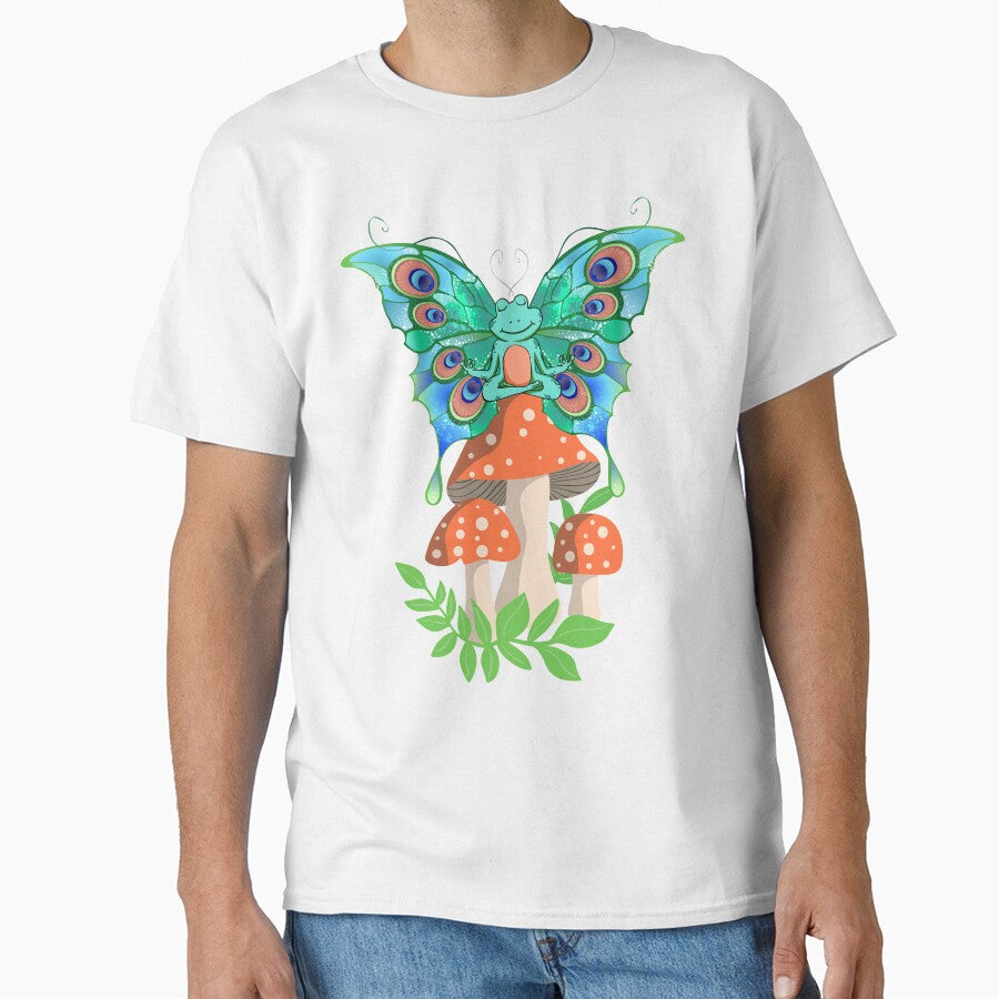 Meditating Frog, Cute Cottage Core Aesthetic Frog Mushroom by Myth-Creatures