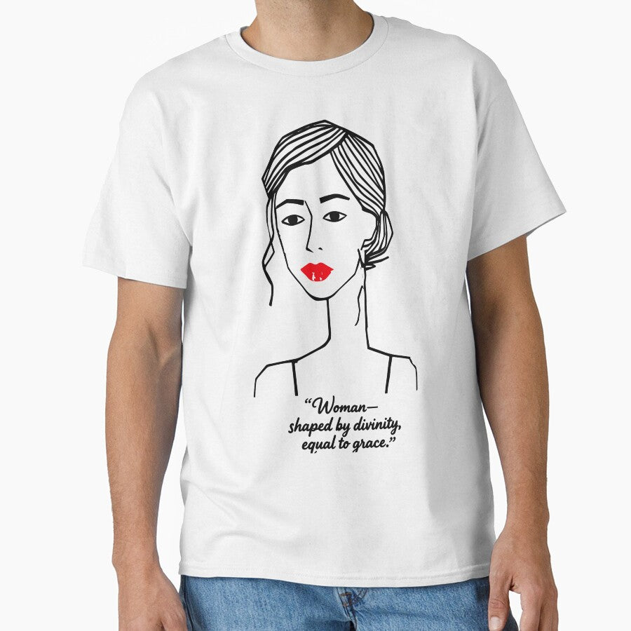 Divine Grace Minimalist Woman Line Drawing by canvahub