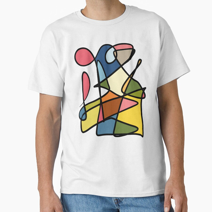 Modern Abstract Line Art Print | Colorful Geometric Contemporary Artwork | Minimalist Mid-Century Inspired Design by Tanuja  Sharma