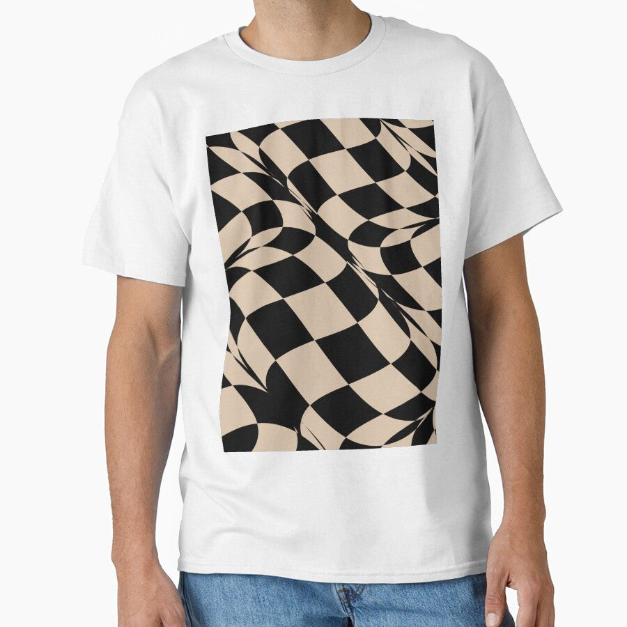 Black and Brown Distorted Checkerboard Pattern Pairs DE 2022 Trending Color Cliff's View DEC720 by ColorOfTheYears