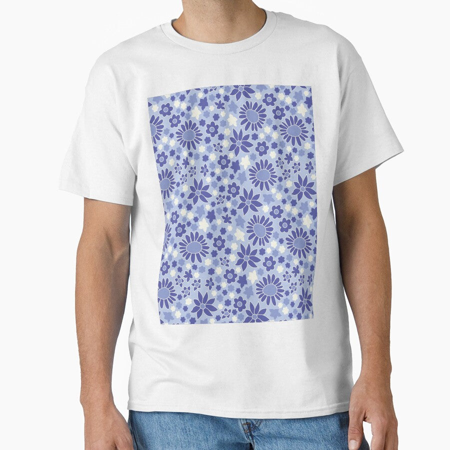 RETRO FLOWER POWER BLUE by blomastudios