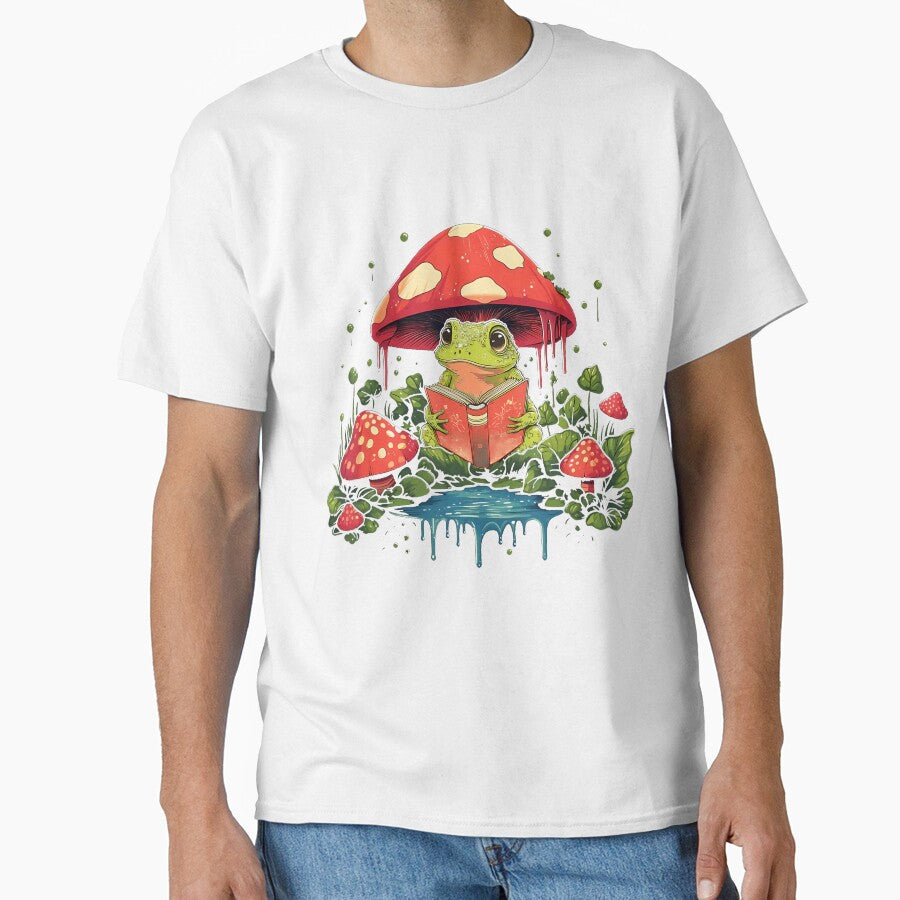 Cute Cottagecore Mushroom Frog Aesthetic Girls Women Graphic by AndreaBonnie