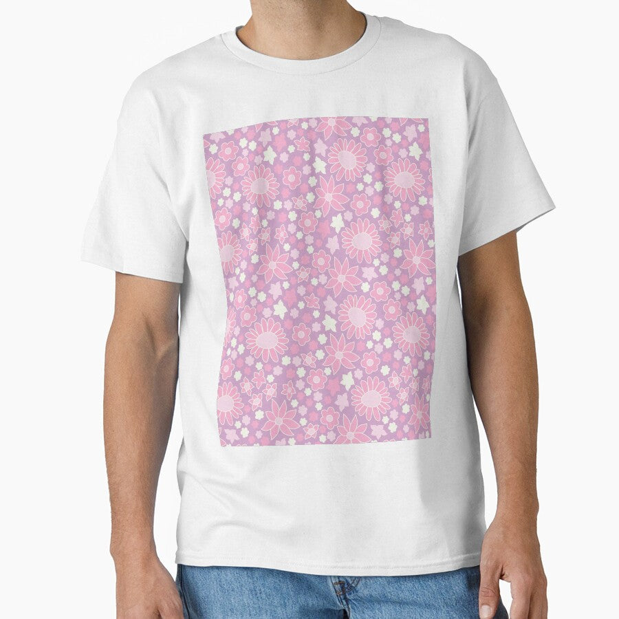 RETRO FLOWER POWER PINK AND PURPLE by blomastudios
