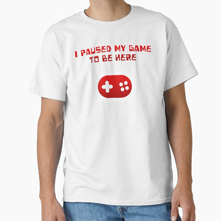 I Paused My Game To Be Here red by JoseloRochaArt