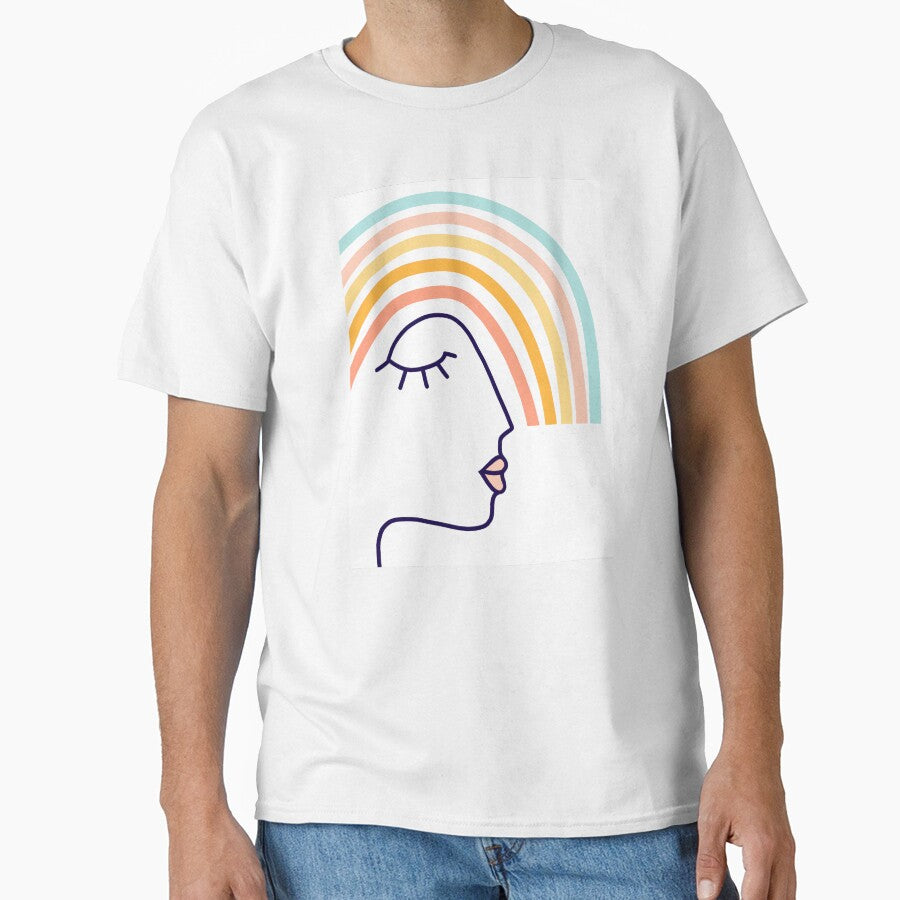 Line-art Rainbow Head Pastel Portrait #linedrawing by Dominiquevari