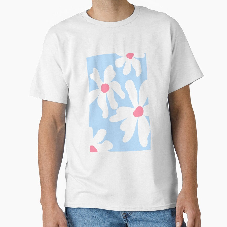 Sky blue groovy trendy flowers by Innovativa