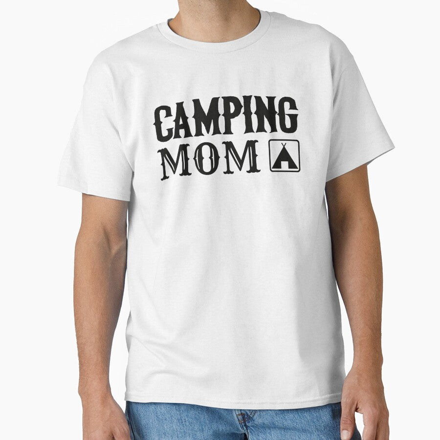 Black Text Camping Mom Fun Camping Design by TrulyEpoque