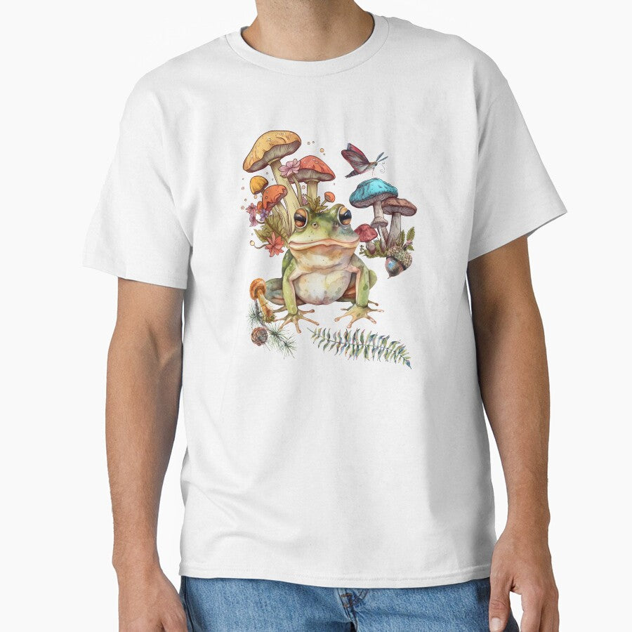 Forest Frog Mushroomcore Cute Colorful Design by EarthArtDesigns