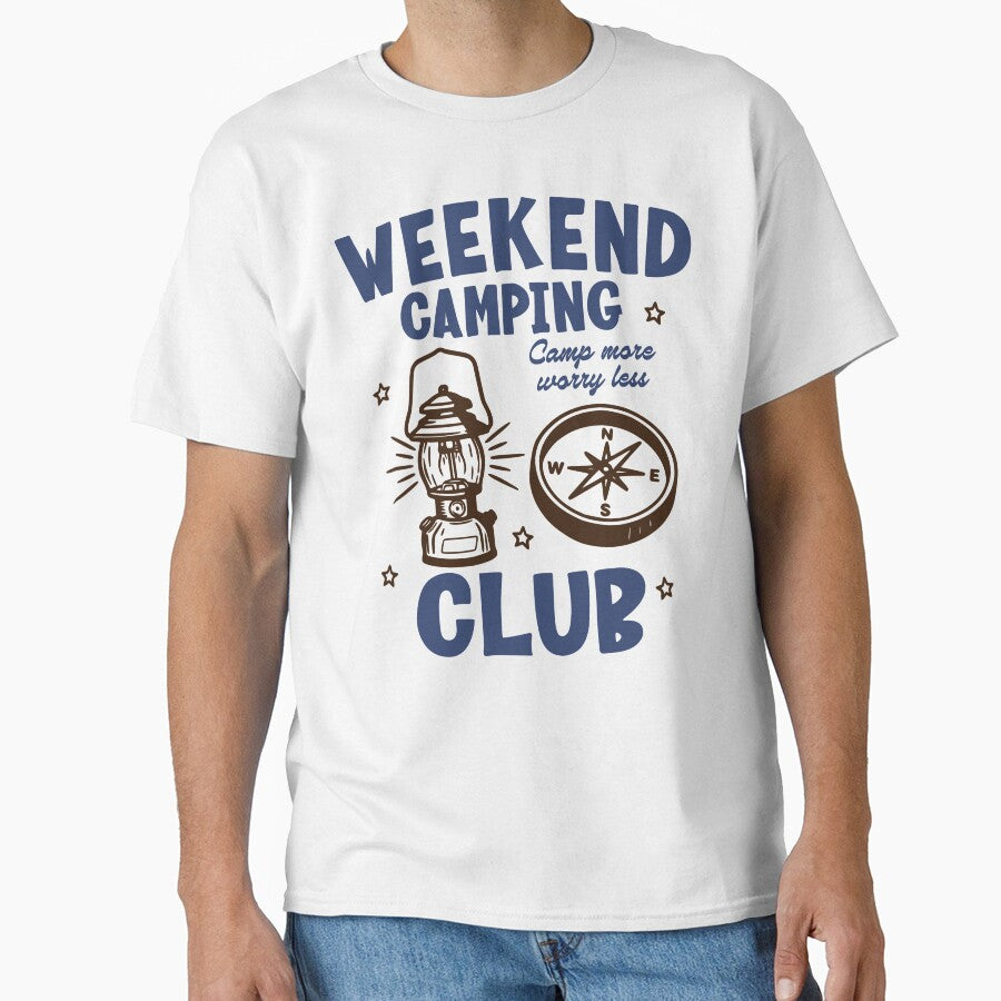 Weekend Camping Club Sticker, Camp More Worry Less by TeeVerse27