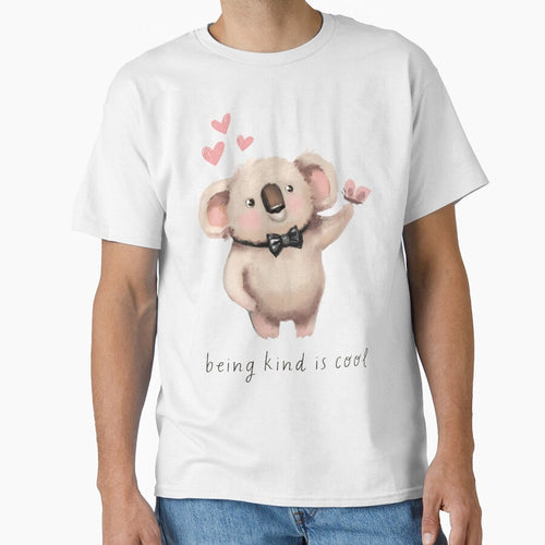 Adorable Koala with Bow Tie - "Being Kind is Cool" Inspirational Art by ddproducts