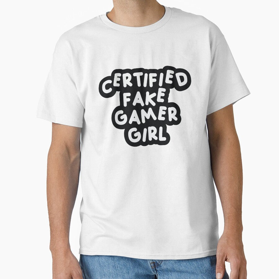 Certified Fake Gamer Girl Black & White by FakeGamerGirls