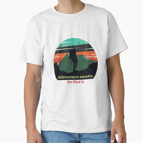 Adventure Hiking Quote - Adventure awaits. Go find it. by ThreadMosaicCo