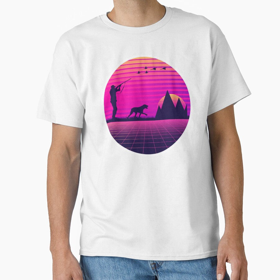 Vaporwave Style Pheasant Hunting Upland Bird Hunter Dog by merchzy
