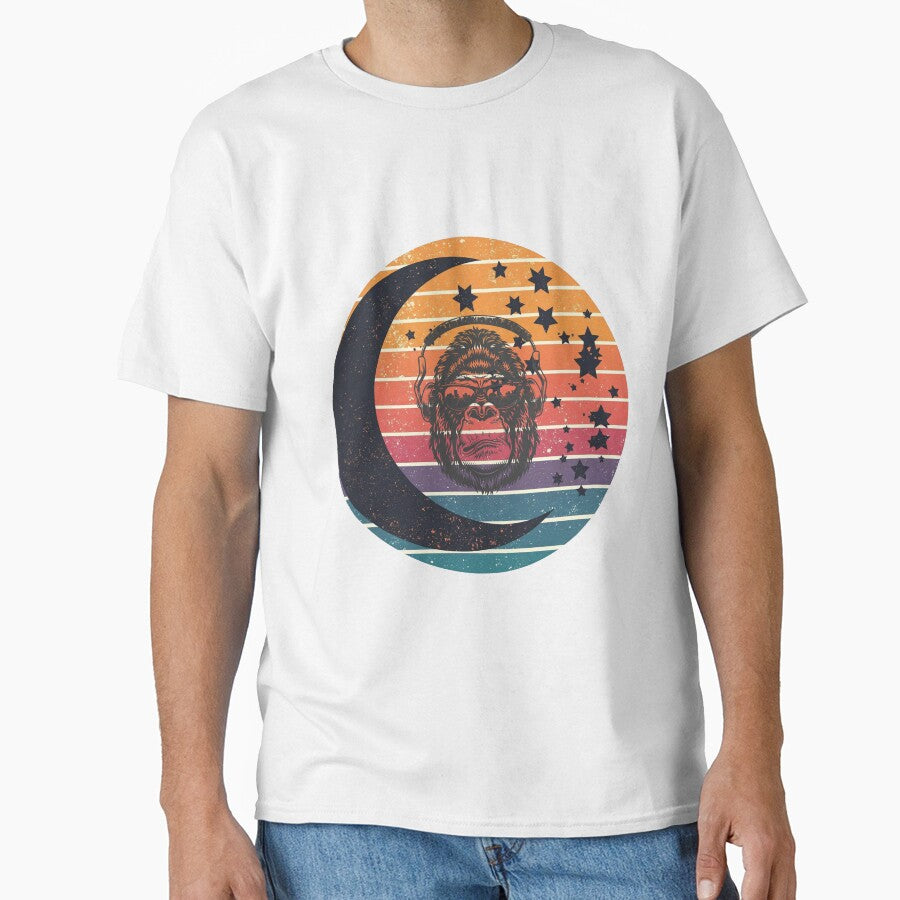 Retro Crescent Moon and Stars Vintage Sunset by boustainstore