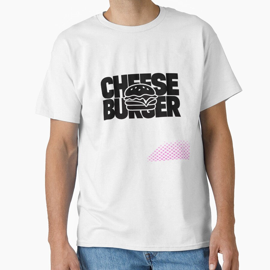 Cheese Burger: Bold Minimalist Typography Black White Text Art by irfanshikh