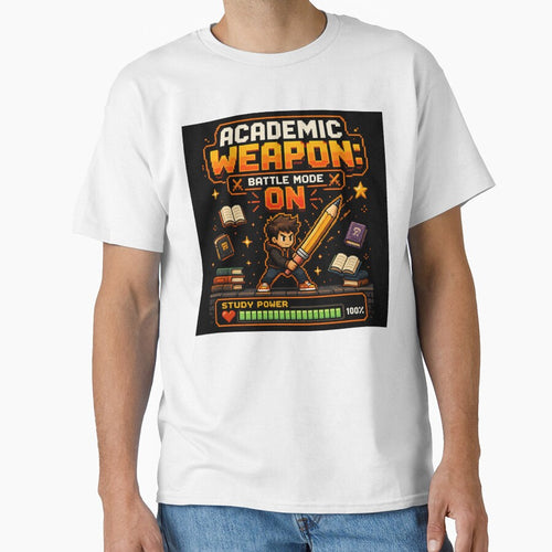 Academic Weapon Battle Mode ON – Retro Pixel Art Gamer Student Design | Study RPG Gift by irfanshikh