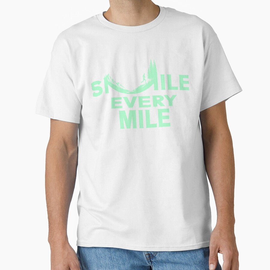 Smile Every Mile Shirt. Funny Running Tshirts. Runner Gifts by Colorfulman