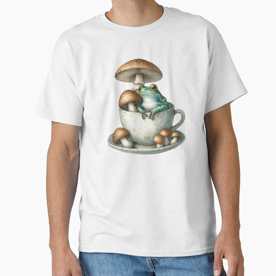 Frog and Mushrooms in a Cute Cup by JuliaPop