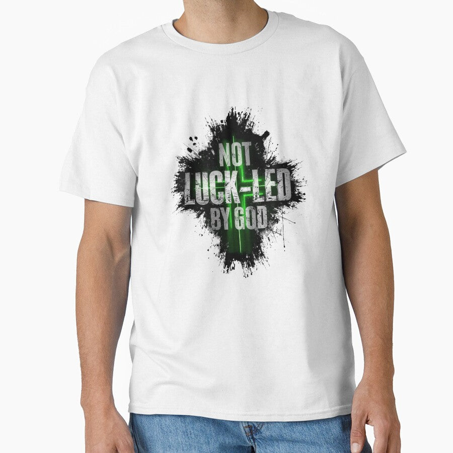 Blessed Not Lucky – God-Led Christian Faith Quote Typography T-Shirt Design by pngfaithstudio