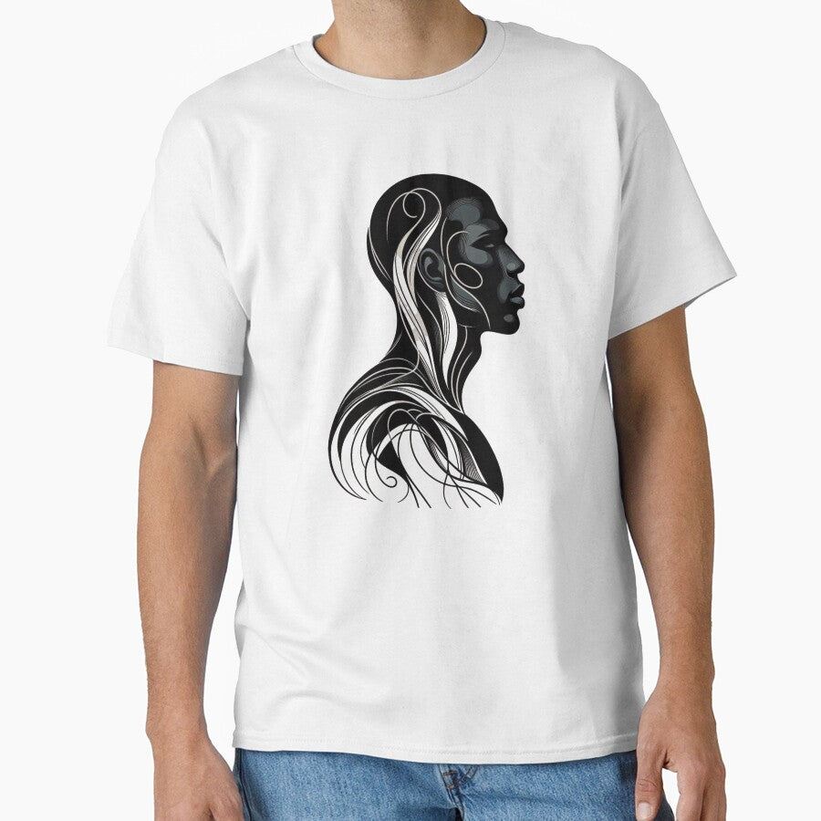 minimalist face of a beautiful black man by Lellenatavarez