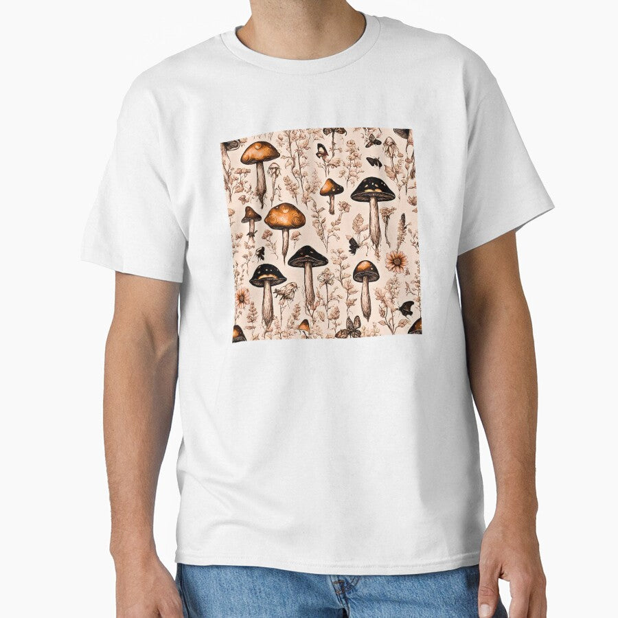 Dark Cottagecore Whimsigoth Mushroom Pattern by CaptainNemo21