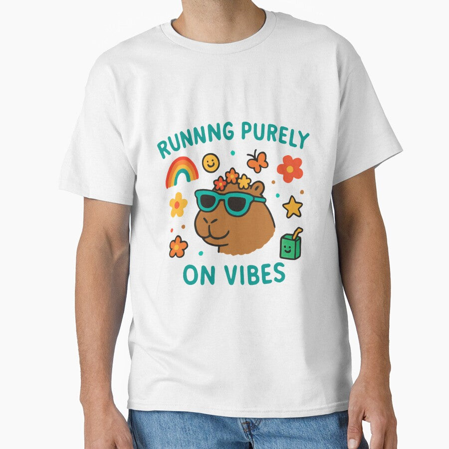Runnng Purely On Vibes Capybara Animal Lover Good Vibes by HumansStuck12