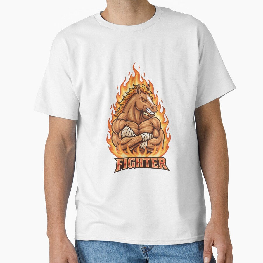 Fiery Horse Fighter Mascot Gaming Design by Omar-2D