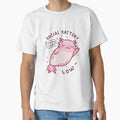 cute pink Axolotl Social Battery Low Funny by shop43