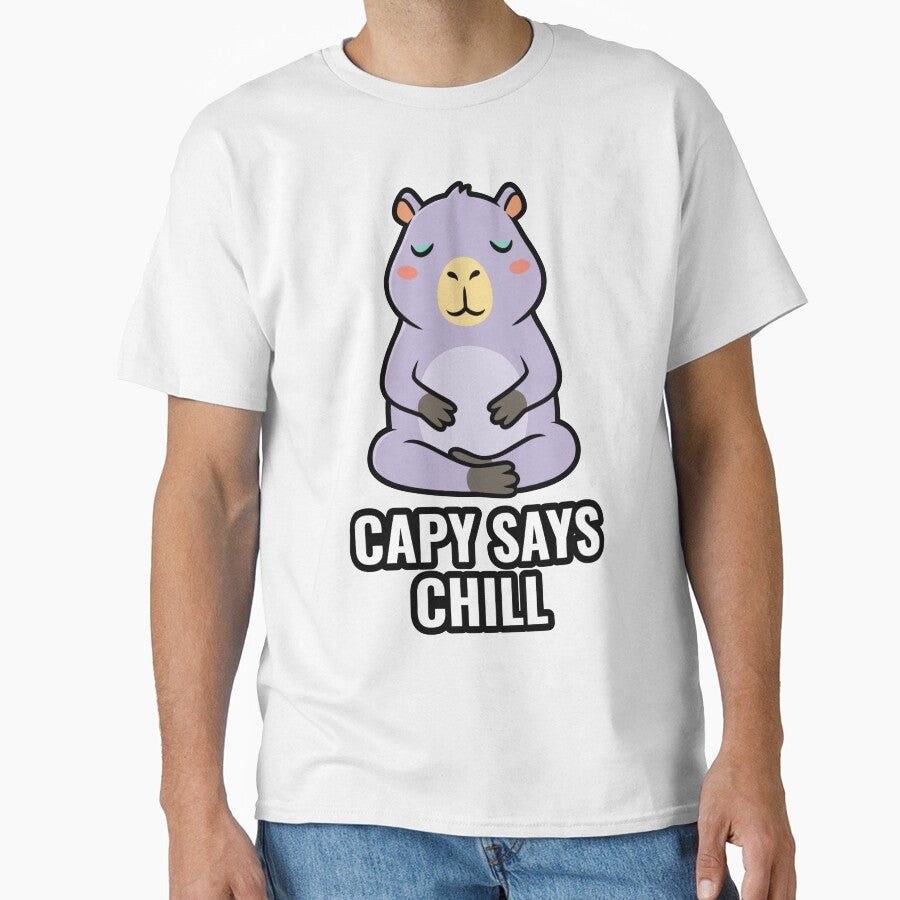 Capy Says Chill - Zen Lavender Capybara by AdriqnArt