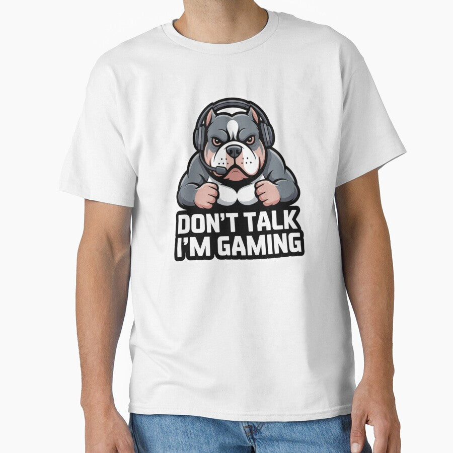 Don't Talk I'm Gaming Angry Dog Gamer Art Print by Sky-bully