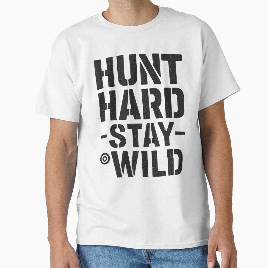 Hunt Hard Stay Wild Hunting Outdoor Vintage Typography Graphic by SaDesign99