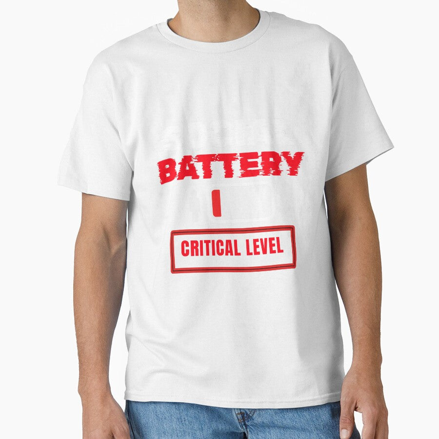 Social Battery Critical Level Funny Introvert Humor T-Shirt by DirectiveOffice