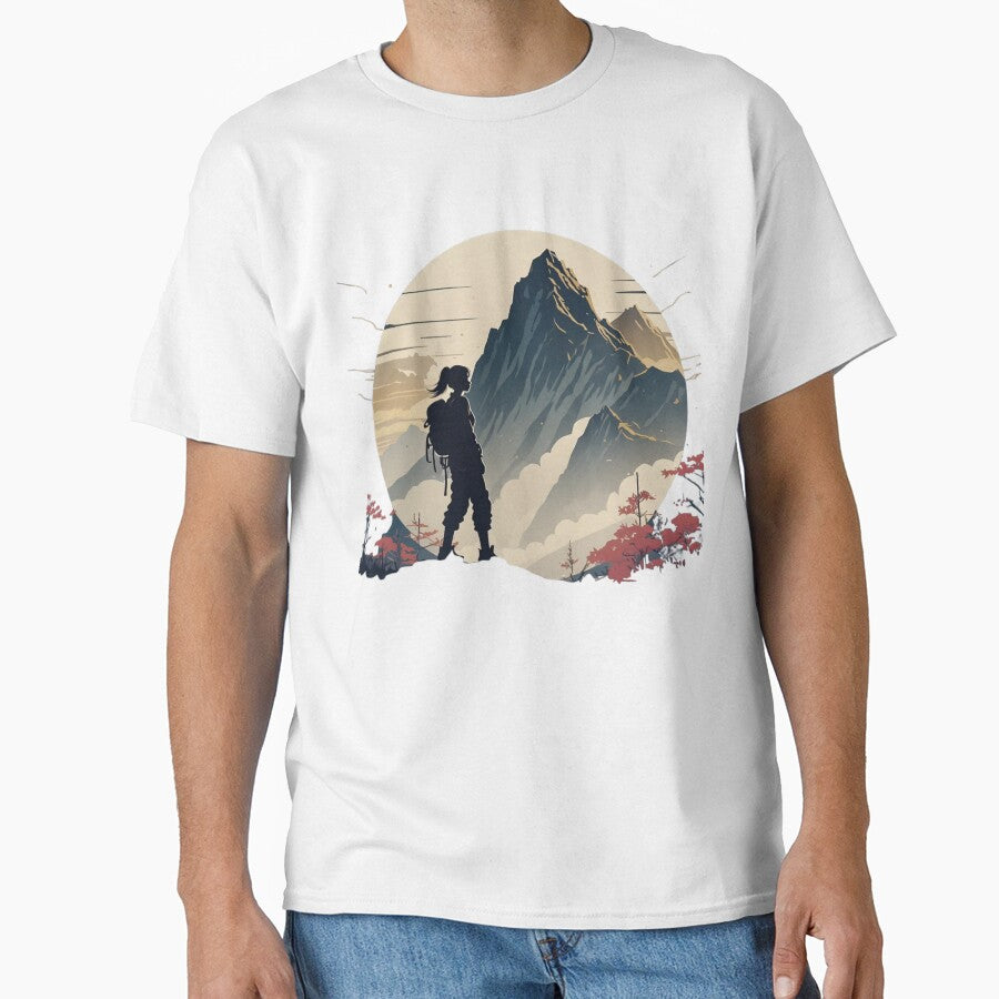 Minimalist Mountain Hiker Silhouette - Adventure & Nature Art by DscapeDesigns