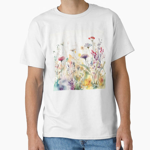 Abstract Watercolor Wildflower Garden Art Print by VibeShift Studio